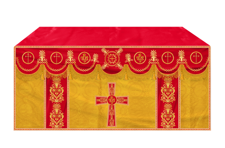 Altar Cloth with Embroidered Motif and Trims