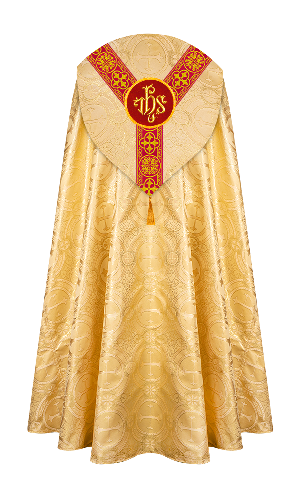 Gothic Cope Vestment with Y Type Braided Trims and Motifs