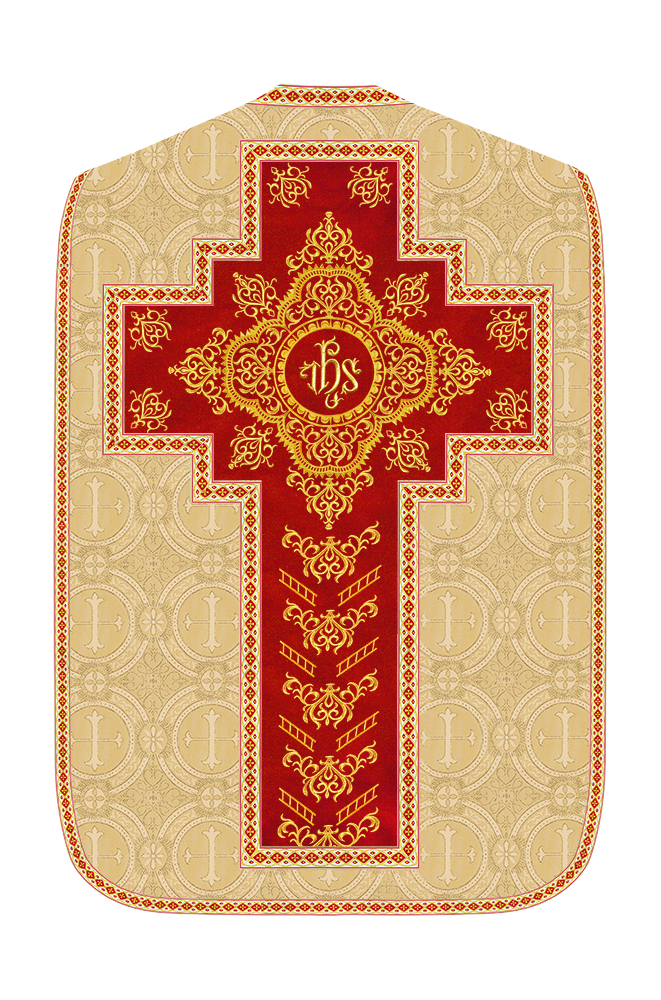 Traditional Fiddleback Vestment With Motifs and Trims