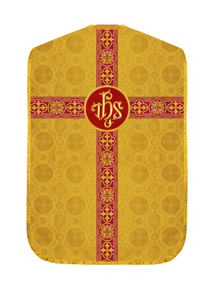 Fiddleback Vestment with Motif and woven Braided Trims