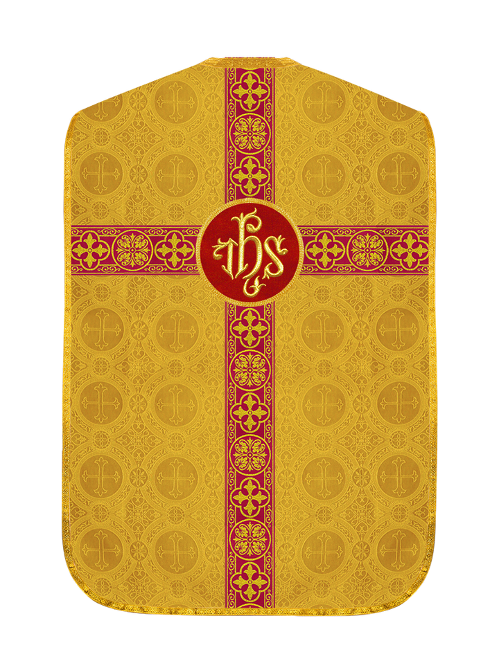 Fiddleback Vestment with Motif and woven Braided Trims