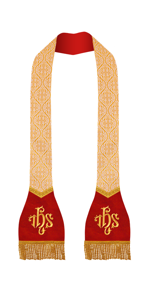 Spiritual Roman Stole with Embroidered Motif