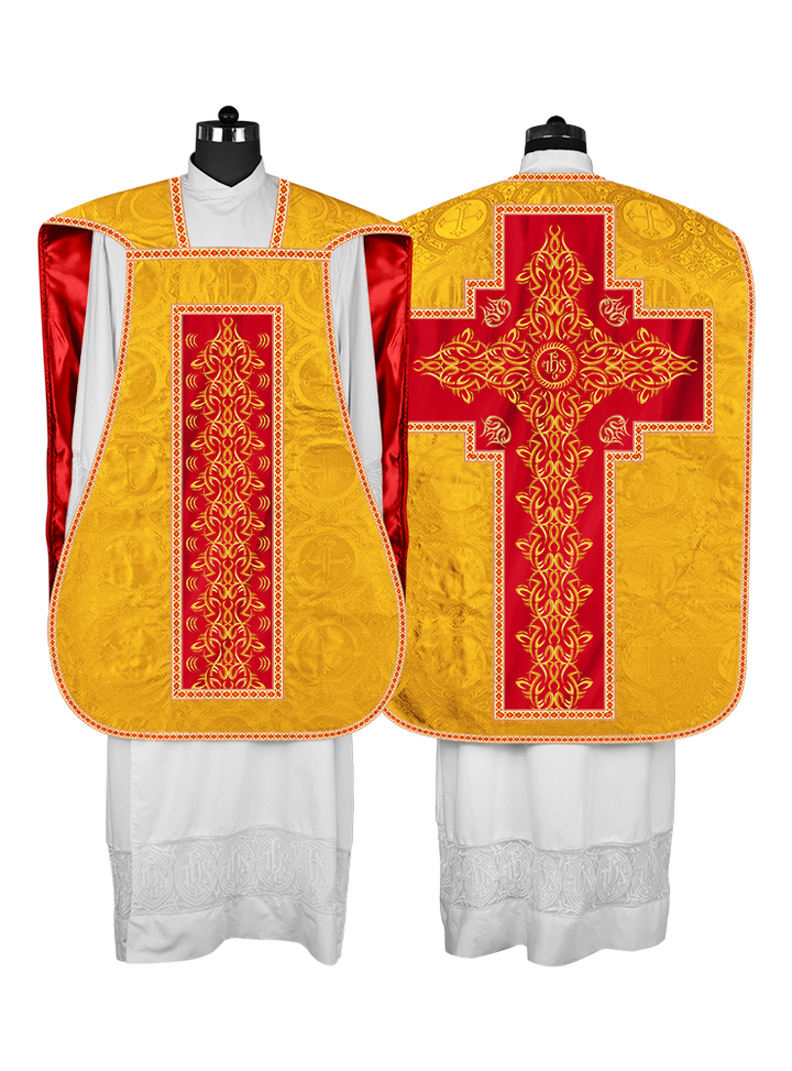 Roman Fiddleback Chasuble With Enhanced Embroidery  & trims
