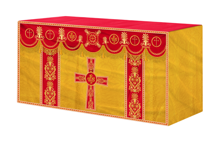Altar Cloth with Embroidered Motif and Trims