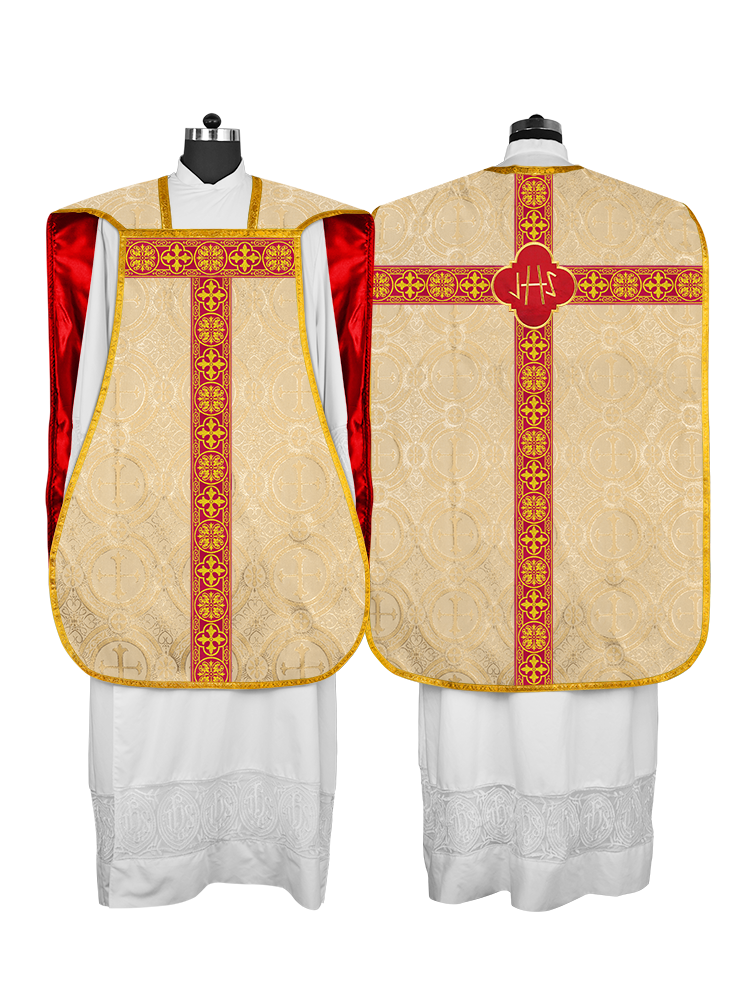 Roman Chasuble Fiddleback with Braided Trims