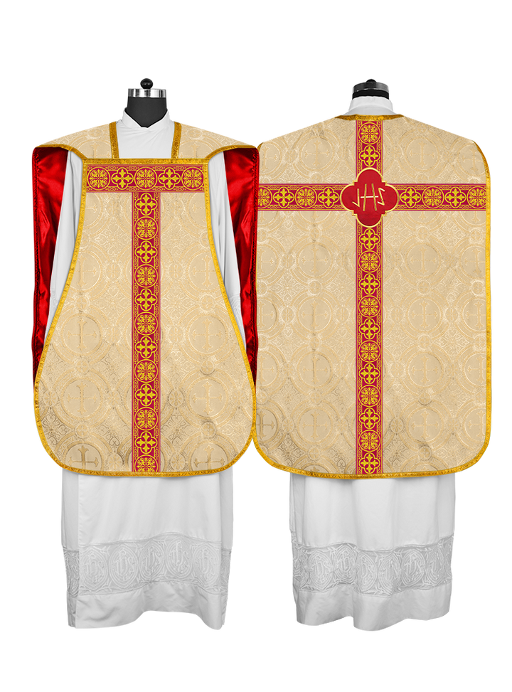 Roman Chasuble Fiddleback with Braided Trims