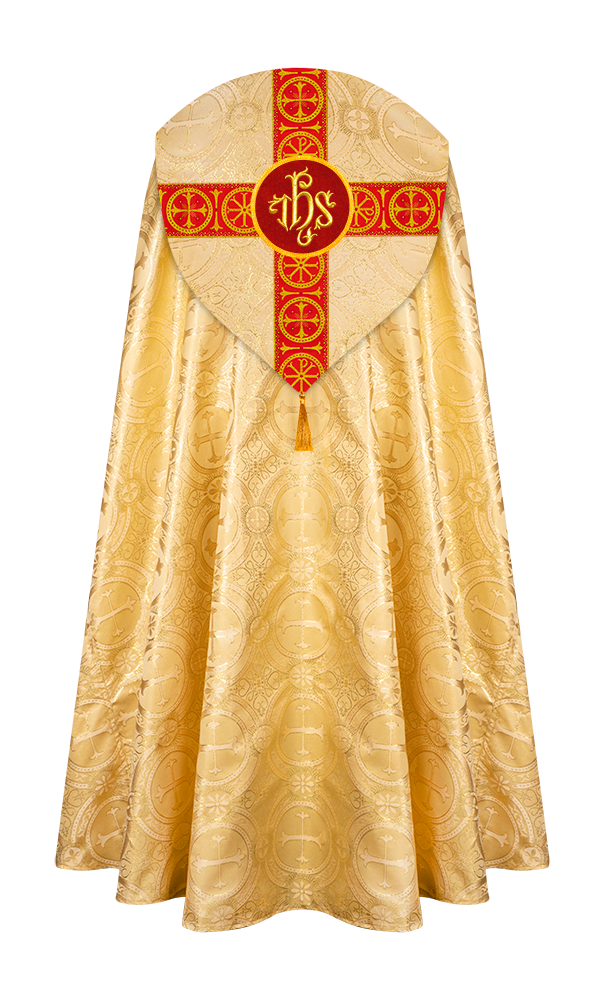 Gothic Cope Vestment with Cross Type Braided Motif