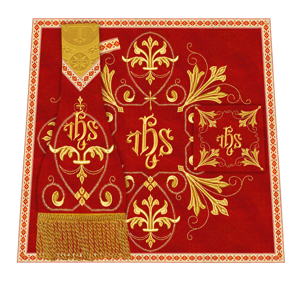 Roman Chasuble Vestment Enhanced With Orphrey and Trims