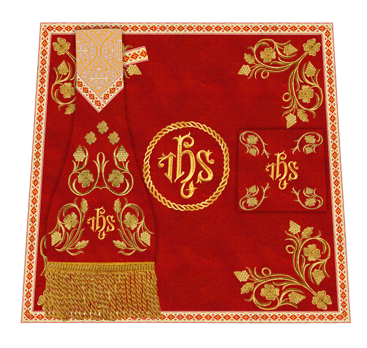 Roman Chasuble Vestment With Grapes Embroidery and Trims