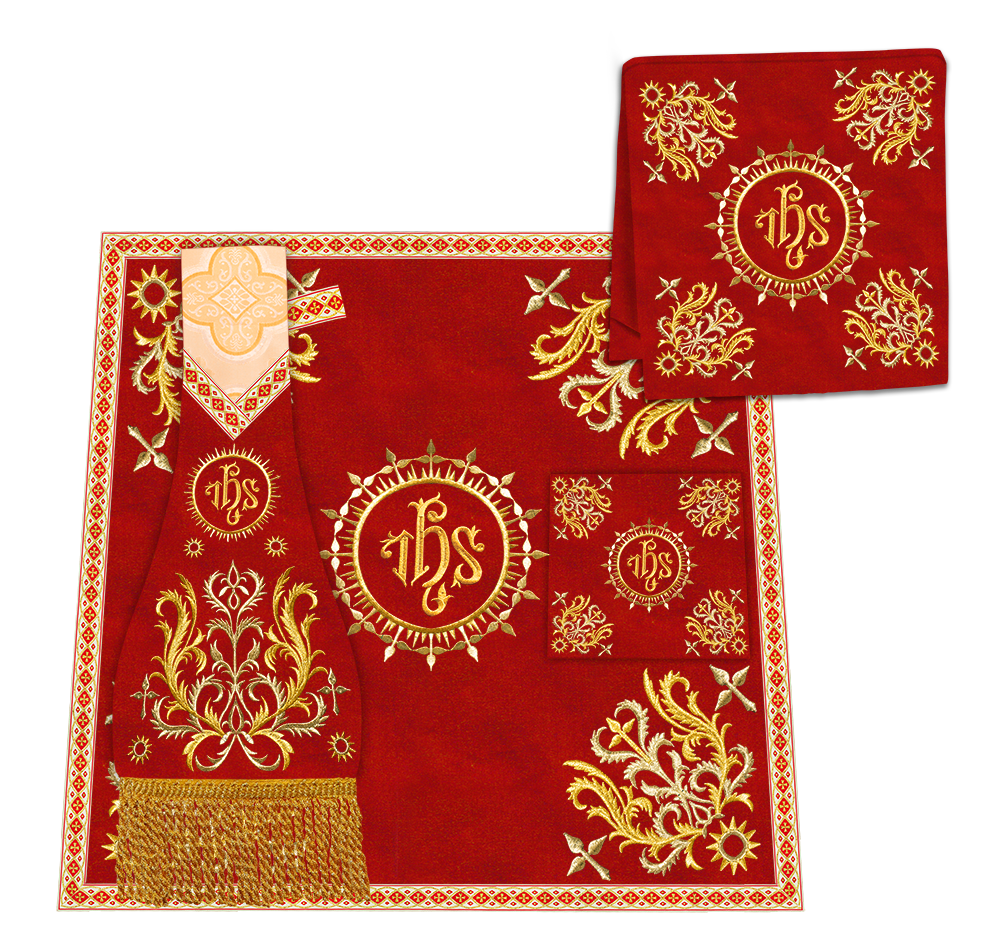 Gothic Chasuble Vestments With Braided Orphrey and trims