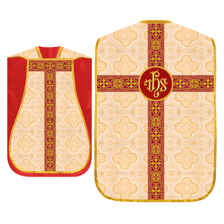 Fiddleback Vestment with Motif and woven Braided Trims