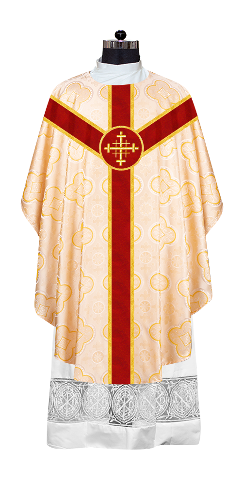 Gothic Chasuble with plain orphrey