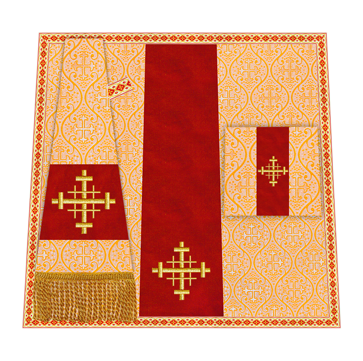 Liturgical Cross Embroidered Mass Set and braided trims