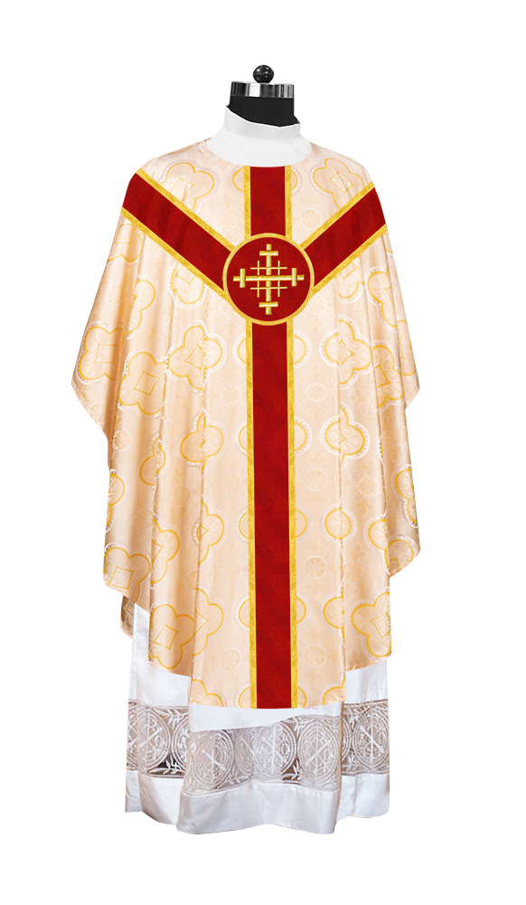 Gothic Chasuble with plain orphrey