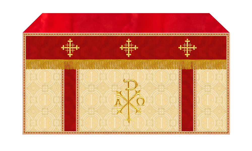 Altar Cloth with Spiritual Cross with Trims