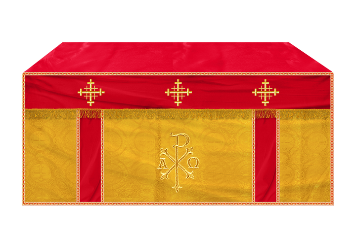 Altar Cloth with Spiritual Cross with Trims