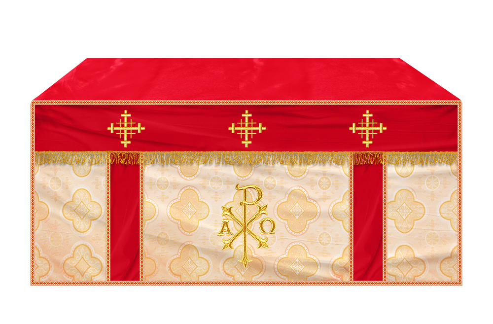 Altar Cloth with Spiritual Cross with Trims