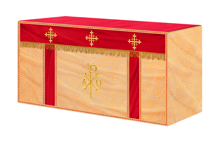 Altar Cloth with Spiritual Cross with Trims