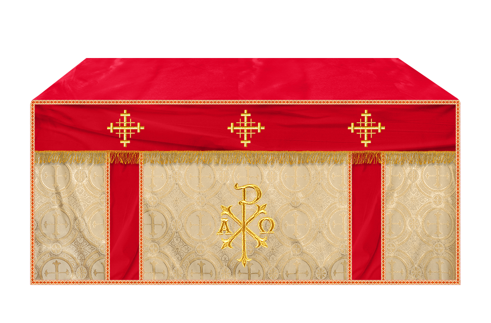 Altar Cloth with Spiritual Cross with Trims