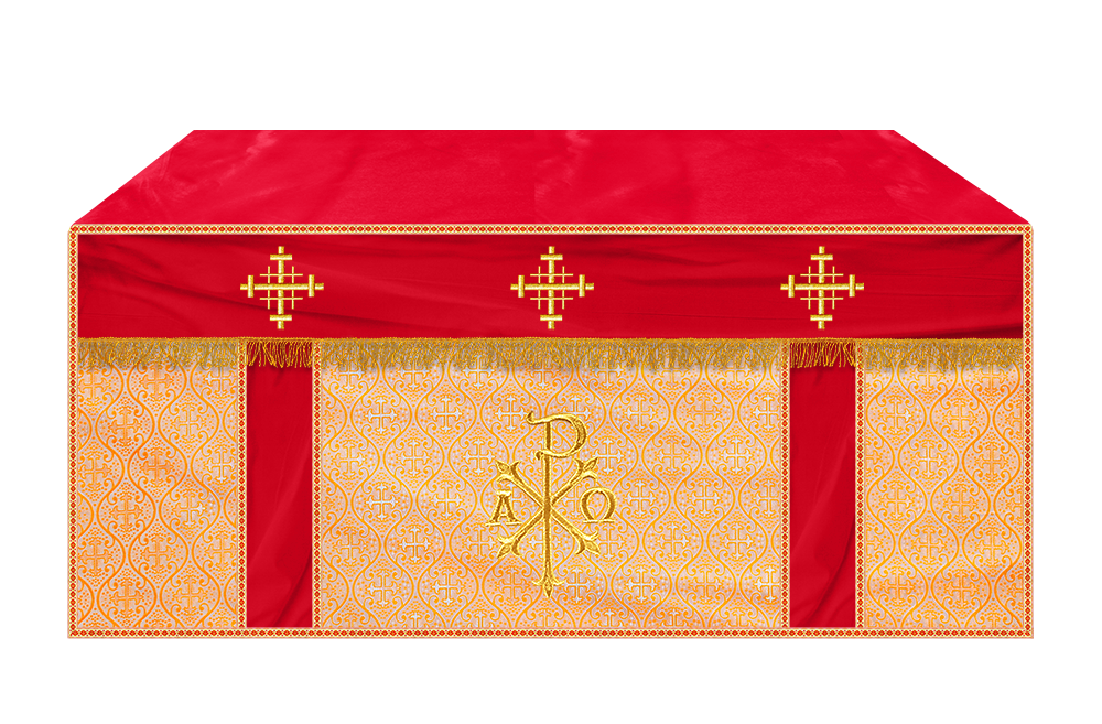Altar Cloth with Spiritual Cross with Trims