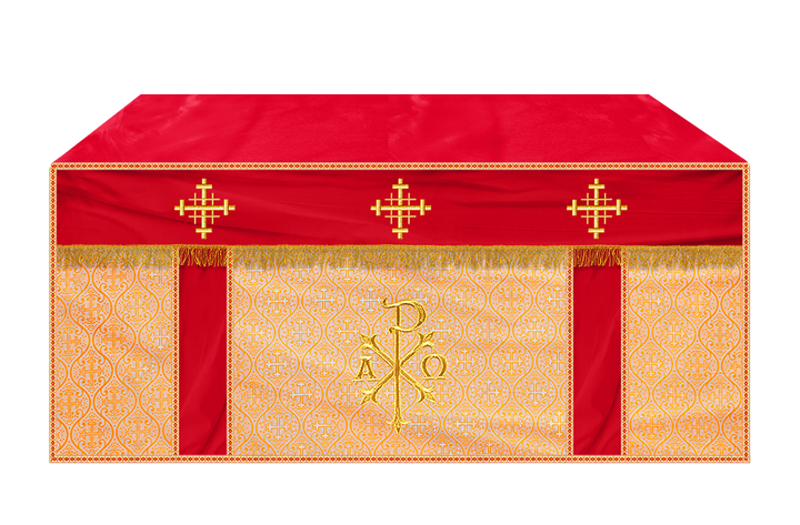 Altar Cloth with Spiritual Cross with Trims
