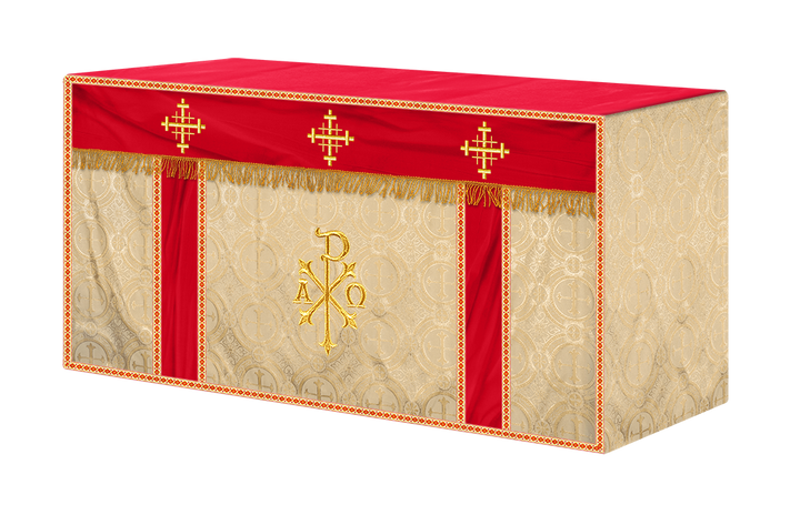 Altar Cloth with Spiritual Cross with Trims