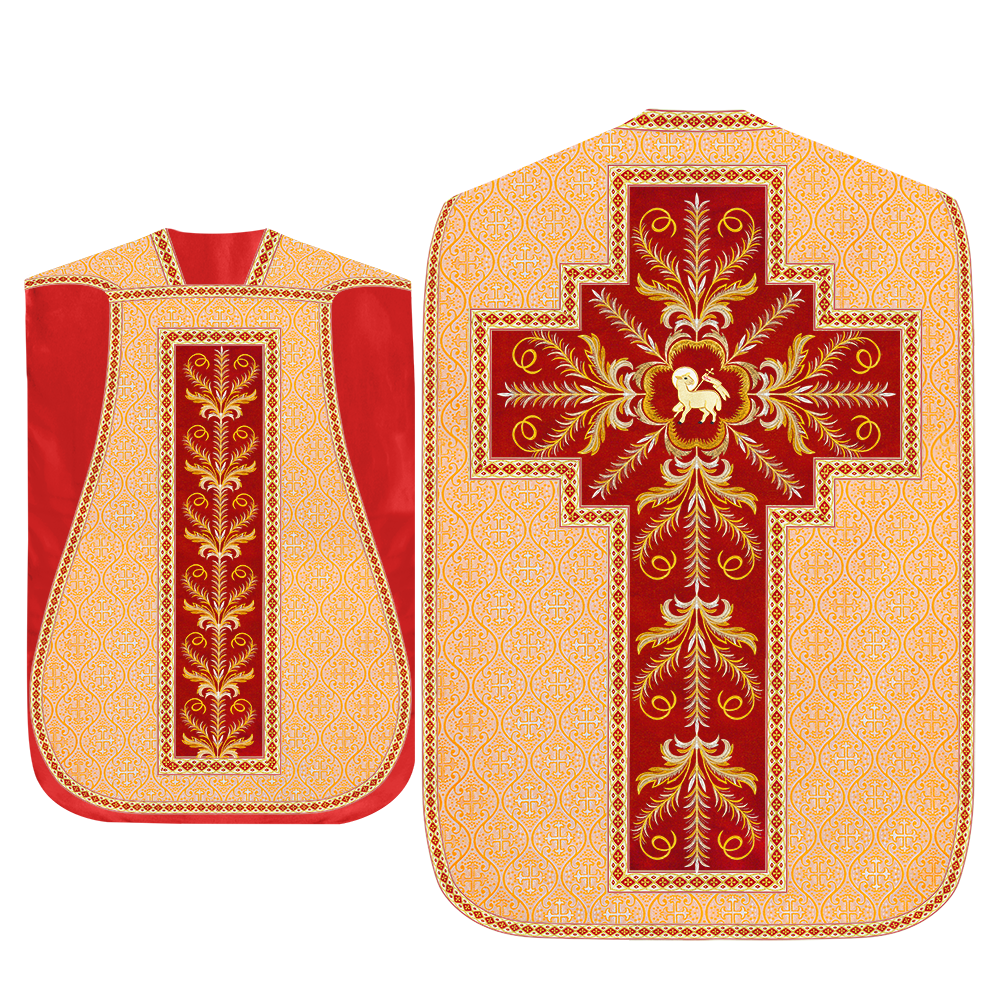 Roman Chasuble Vestment With Detailed Orphrey