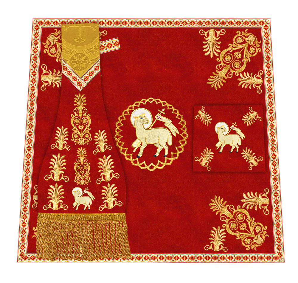 Roman Chasuble Vestments Adorned With Trims