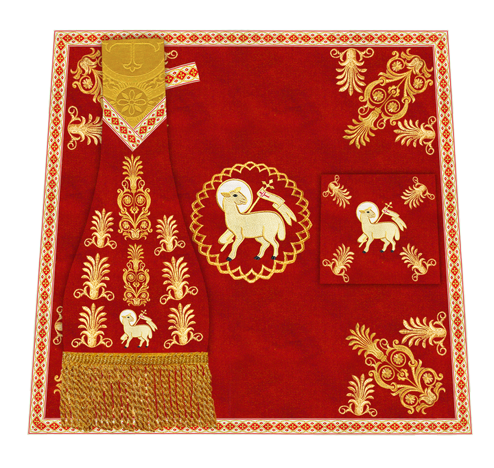 Roman Chasuble Vestments Adorned With Trims