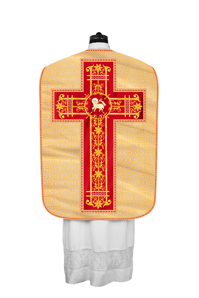 Roman Chasuble Vestment Enhanced With Orphrey and Trims