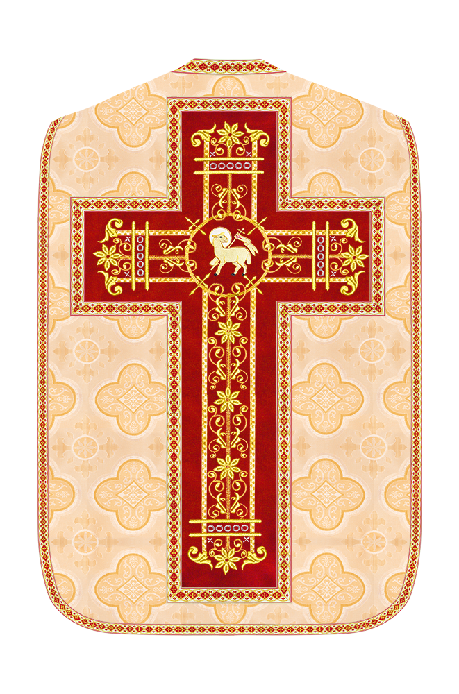 Roman Chasuble Vestment Enhanced With Orphrey and Trims