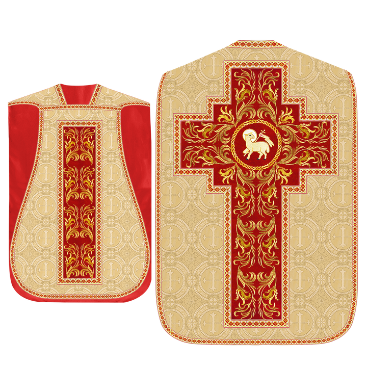 Set of Four Liturgical Embroidery Roman Chasubles