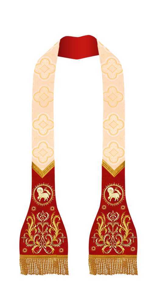 Catholic Stole with embroidery motif