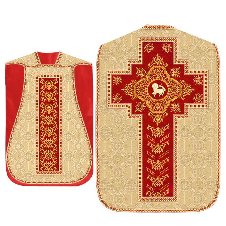 Traditional Fiddleback Vestment With Motifs and Trims