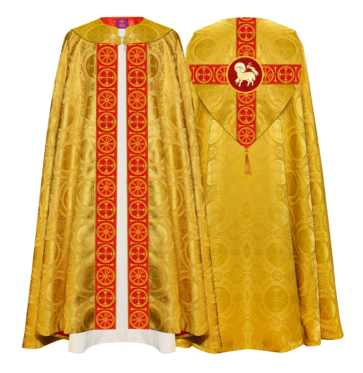 Gothic Cope Vestment with Cross Type Braided Motif