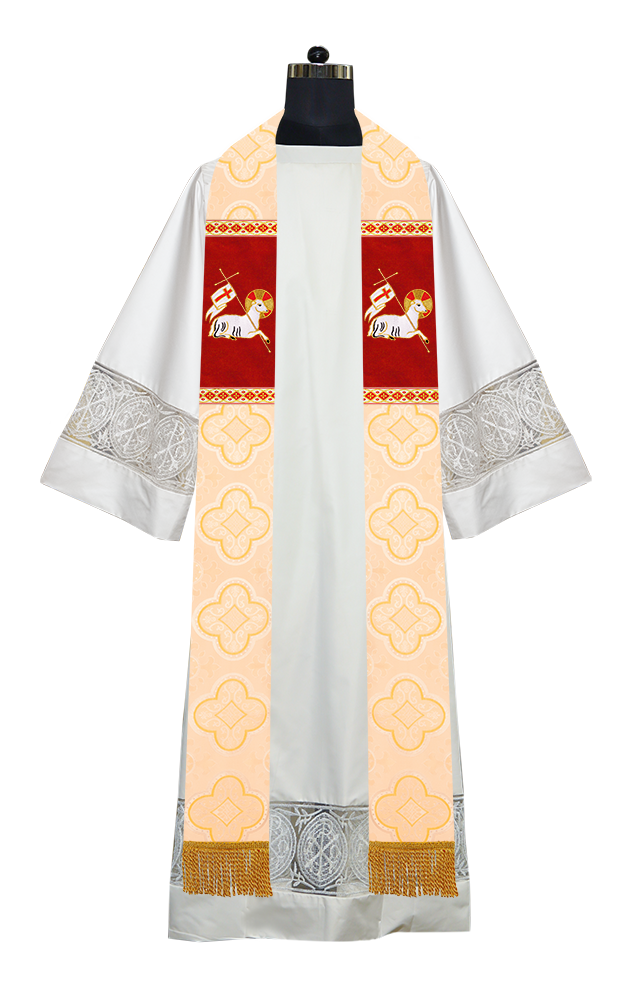 Embroidered LAMB Liturgical Clergy stole