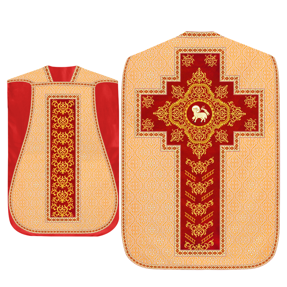 Traditional Fiddleback Vestment With Motifs and Trims