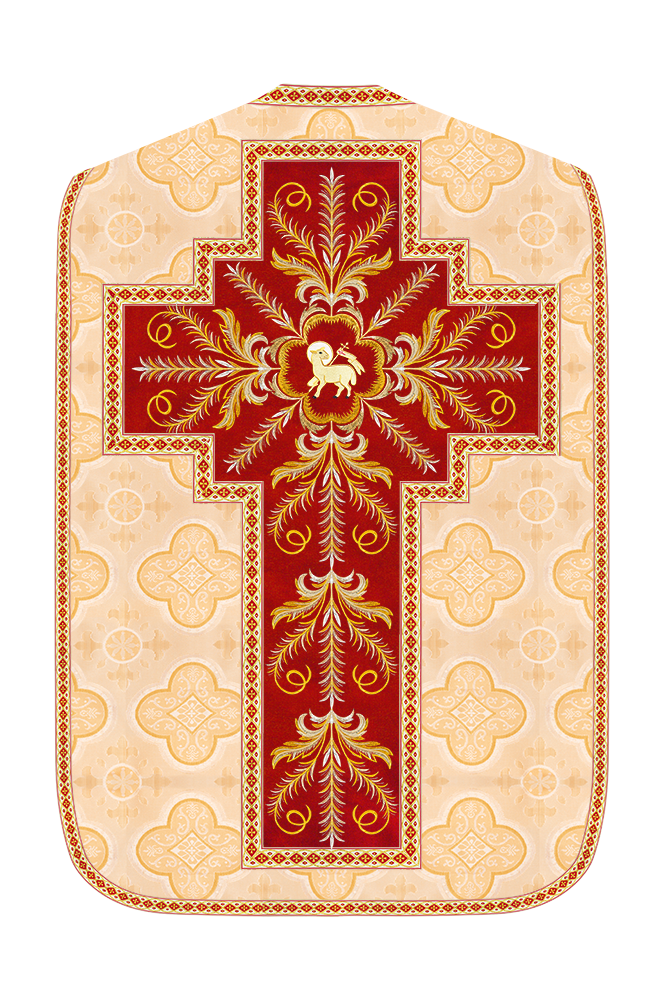 Roman Chasuble Vestment With Detailed Orphrey