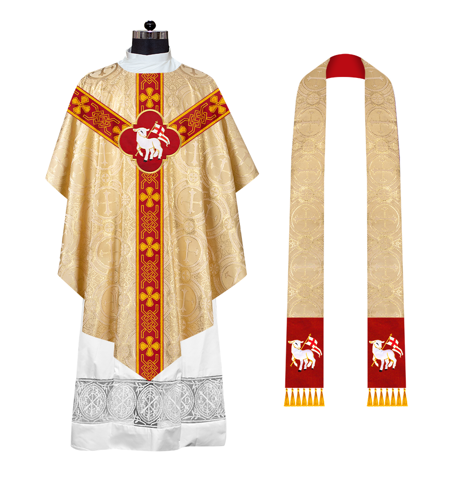 Embroidered Pugin Chasuble with Spiritual Motif