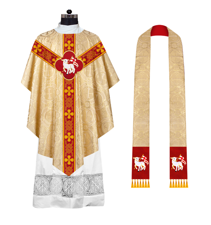 Embroidered Pugin Chasuble with Spiritual Motif