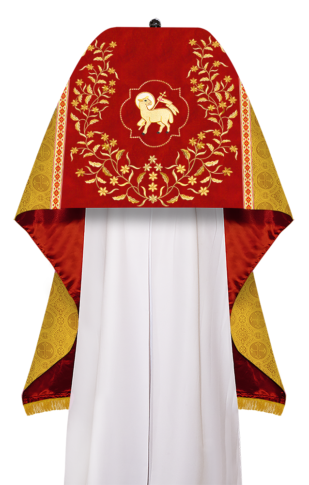 Humeral Veil Vestment with Floral Embroidered Trims