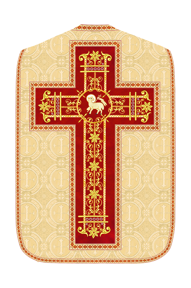 Roman Chasuble Vestment Enhanced With Orphrey and Trims