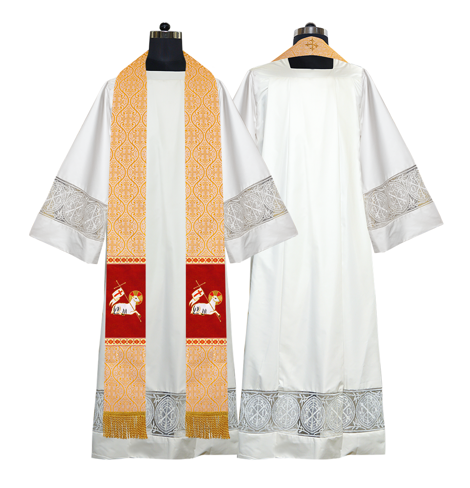 Embroidered LAMB Liturgical Clergy stole