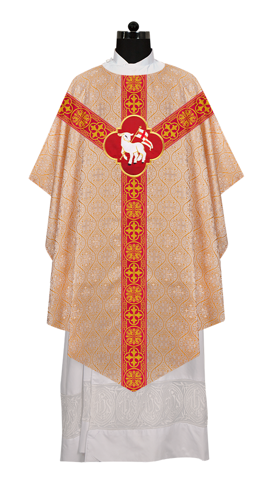 Pugin Chasuble with Intricate Embroidery and Orphrey Details