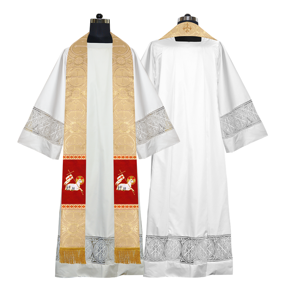 Embroidered LAMB Liturgical Clergy stole