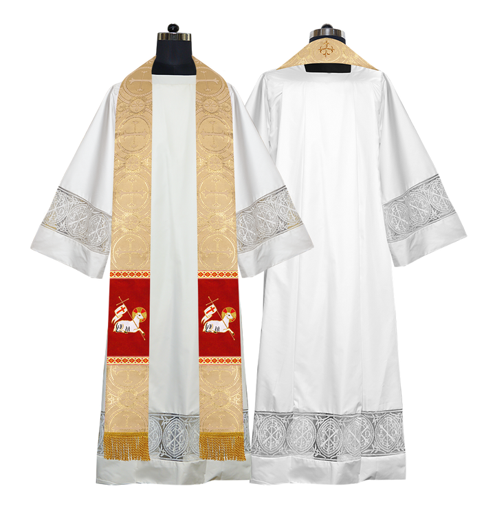 Embroidered LAMB Liturgical Clergy stole