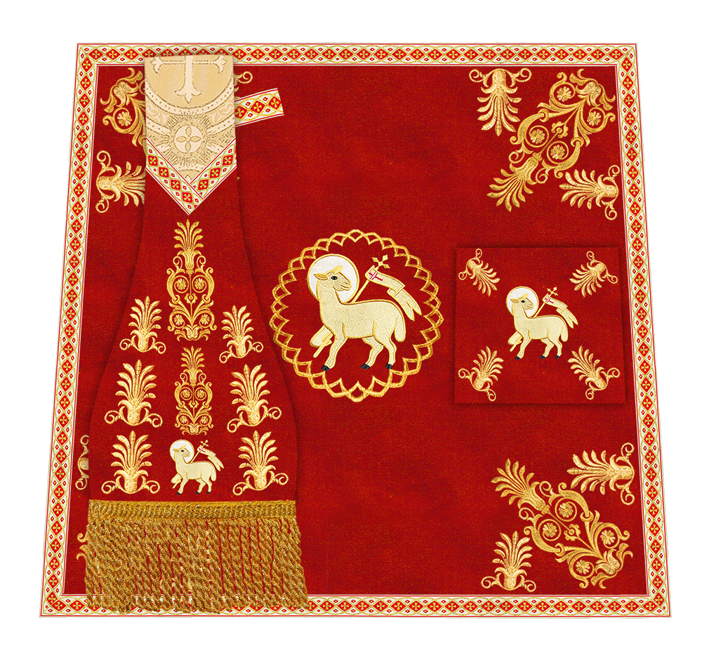 Roman Chasuble Vestments Adorned With Trims