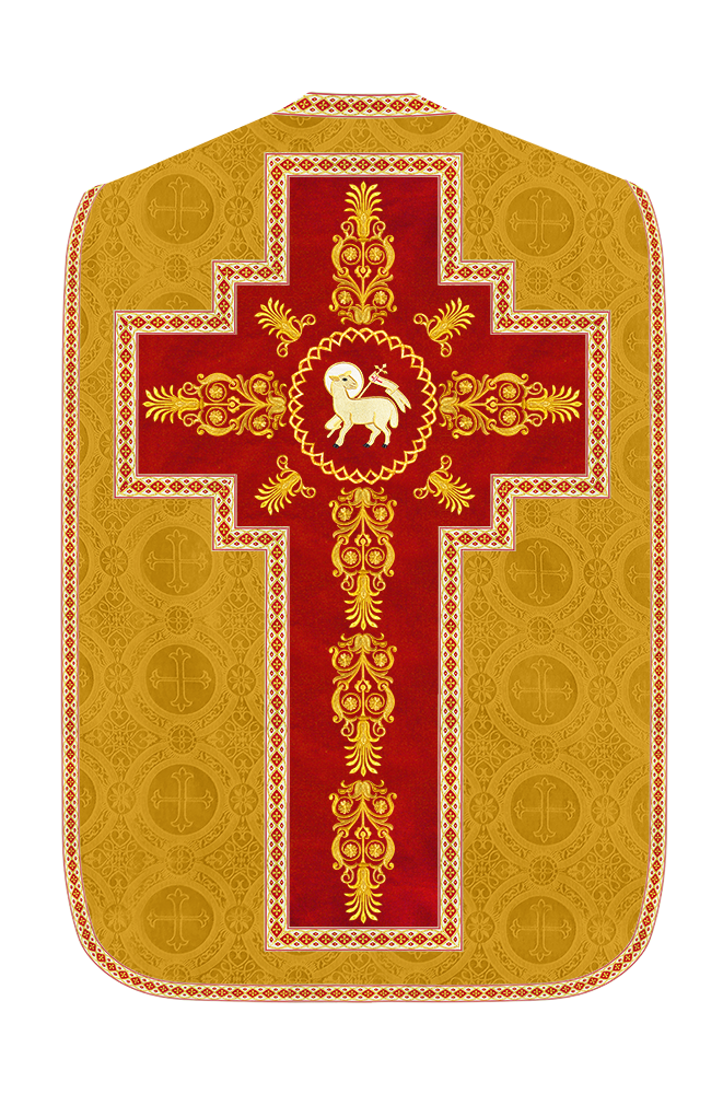 Roman Chasuble Vestments Adorned With Trims