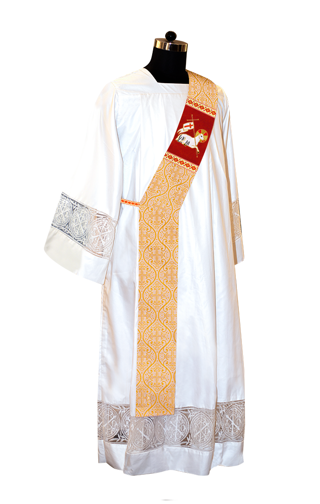 Deacon Stole Crafted with Embroidered Spiritual Lamb Motif