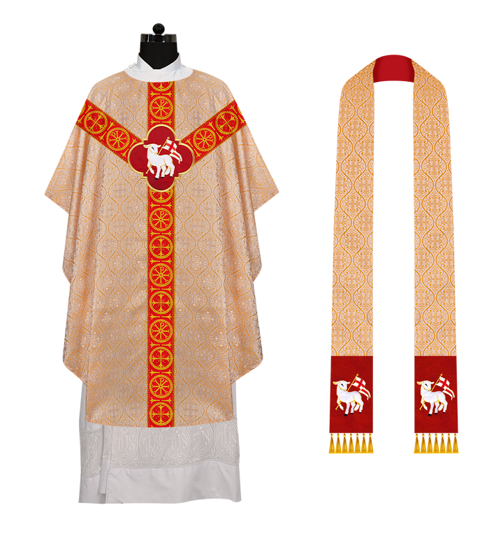 Gothic Chasuble Vestment with Y type braided orphrey